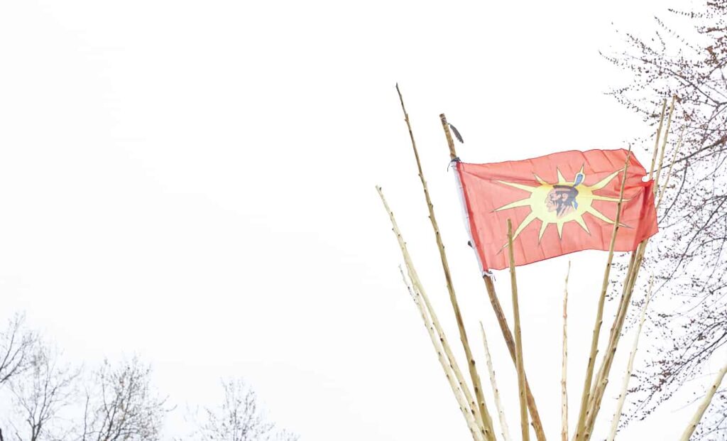 Mohawk Flag at the top of the Tee Pee