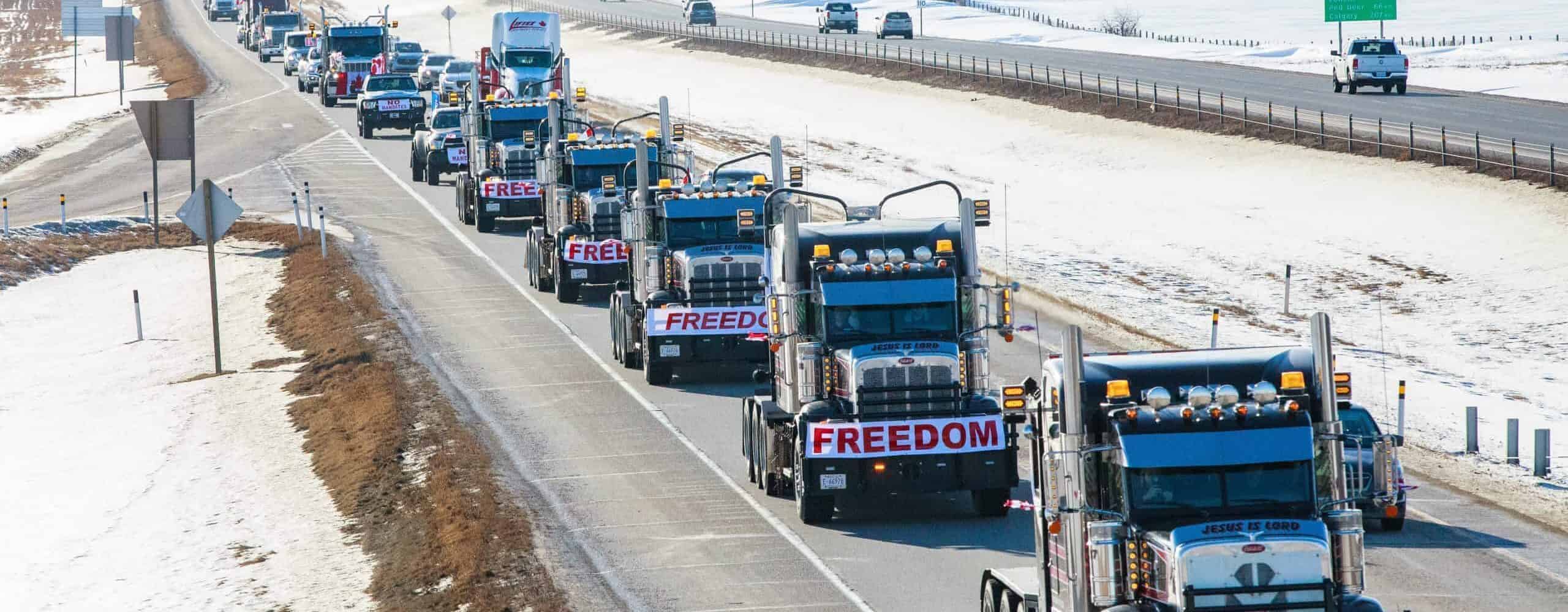 Freedom Convoy in Alberta; Image by Naomi McKinney, Unsplash