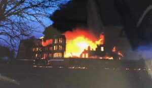 St Michaels Residential School (burning)