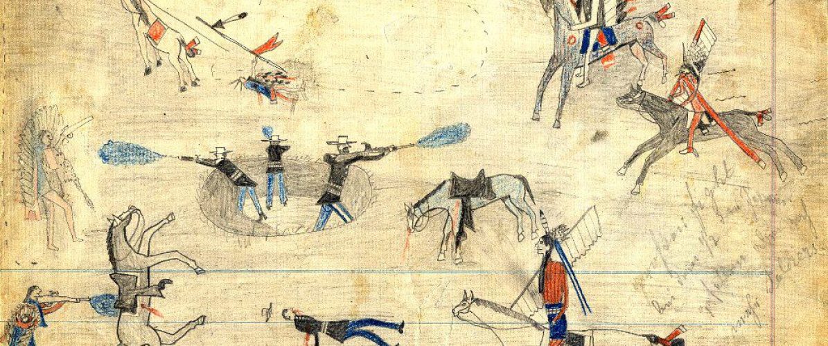 tmm-1988-21a "Ledger drawings” created by captured Cheyenne and Kiowa prisoners of war in the late nineteenth century